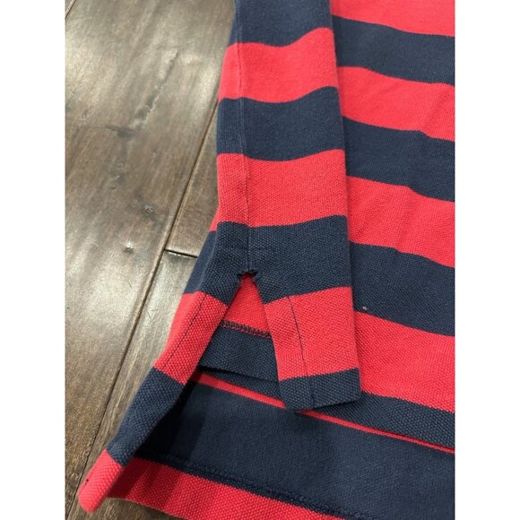 Polo By Ralph Lauren Mens Red & Navy Striped Custom Fit Cotton Polo Shirt XL - Picture 7 of 11